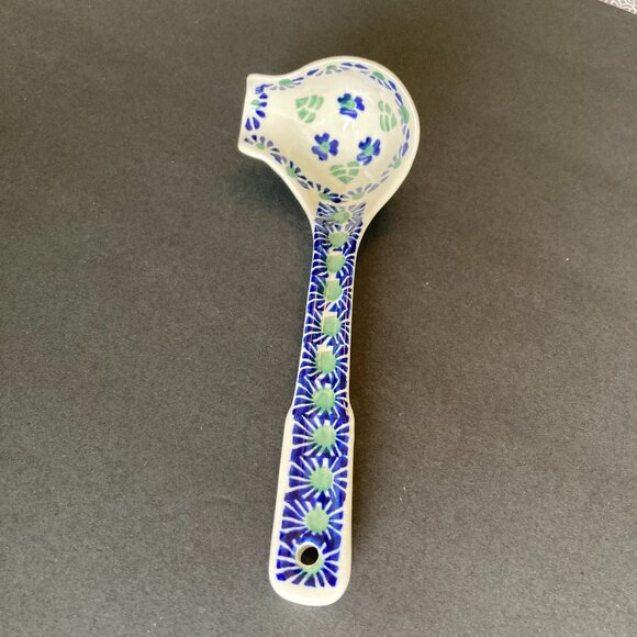 Polish Pottery Ladle Spoon Authentic Boleslawiec 7 inches - Picture 1 of 5